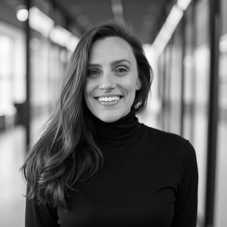 Charlotte Gerrish's headshot, greyscale
